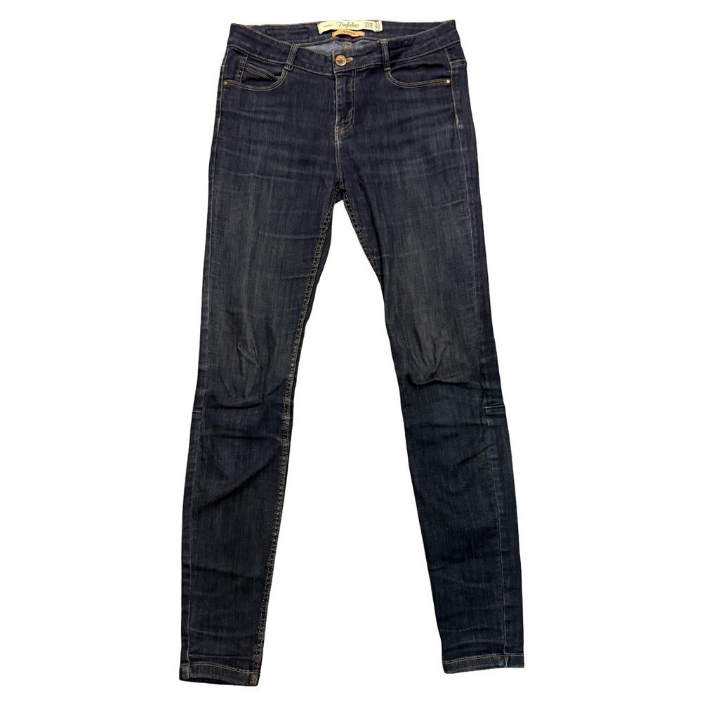 Zara Dark Navy Blue Stretch Skinny Jeans Size 4 Jeggjngs Slim Casual Everyday